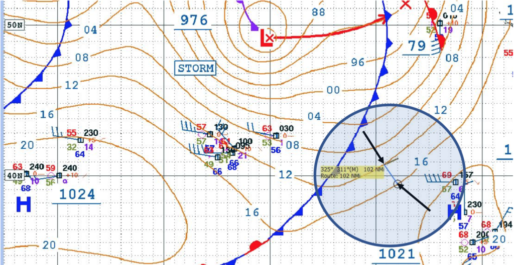 On A Weather Chart Wind Flows The Isobars Above Calculating Wind Speed And Direction - Navigation In A Modern World